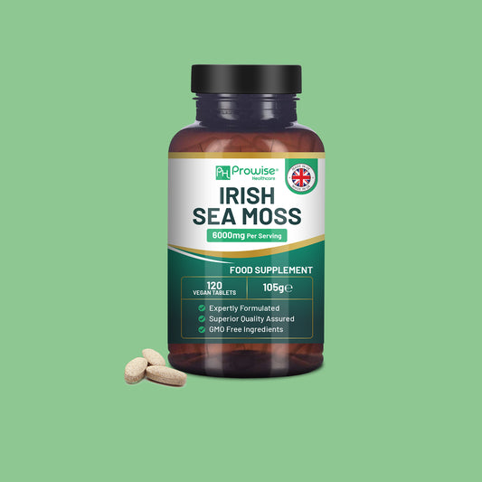 Suplemento de musgo marino irlandés (6000 mg) 120 comprimidos veganos