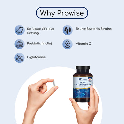 Pro Bio Cultures Complex Prebiotic And Probiotic 60 Vegan Capsules