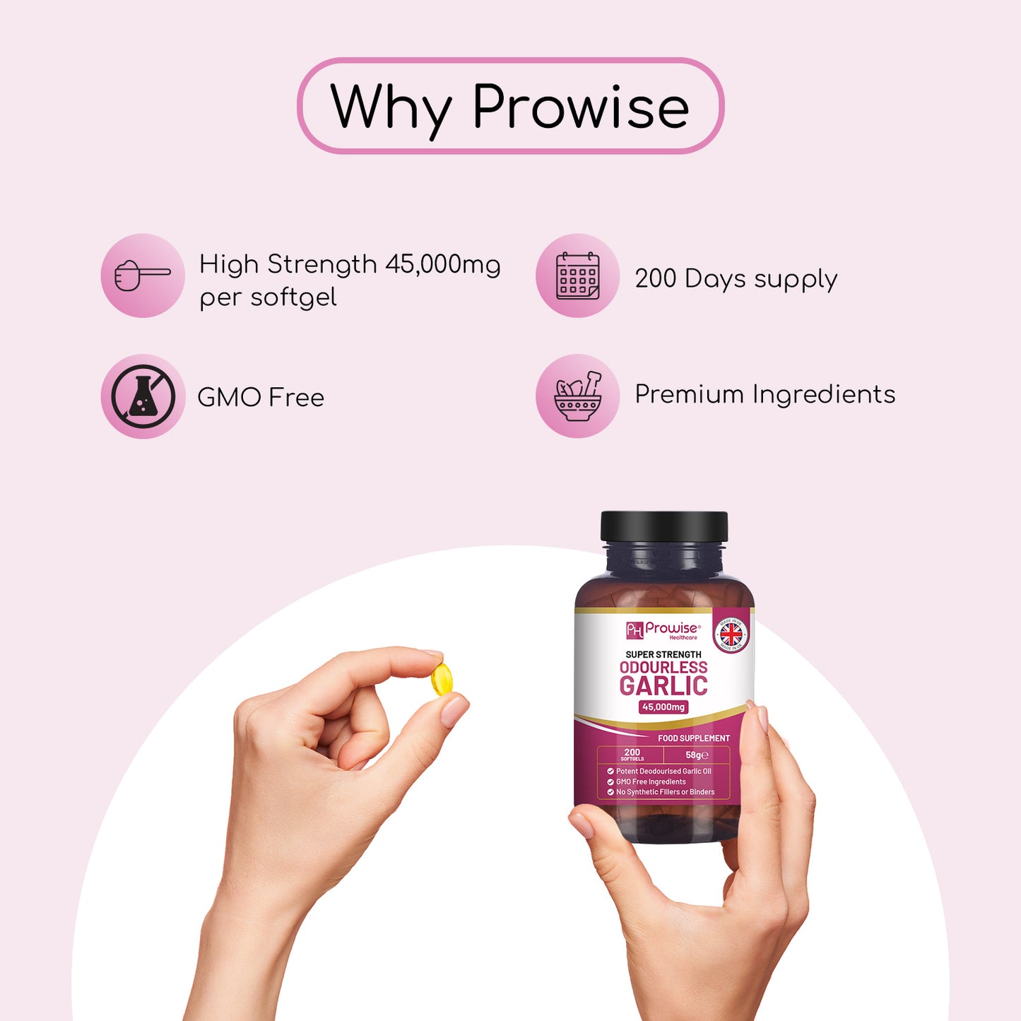 Capsule di aglio 45.000 mg 200 capsule molli 