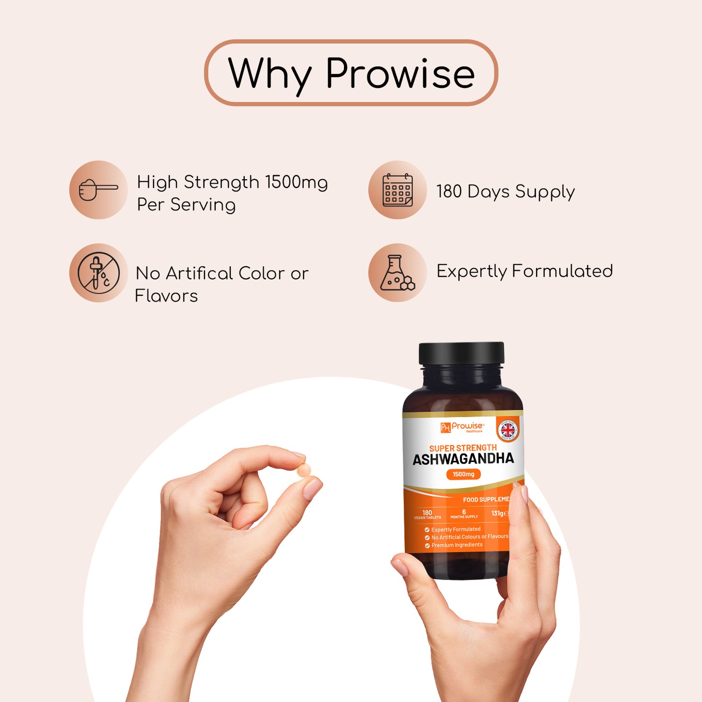 Comprimidos de ashwagandha de 1500 mg 