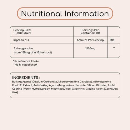 Comprimidos de ashwagandha de 1500 mg 