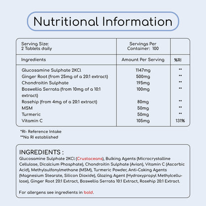 Glucosamine And Chondroitin Tablets
