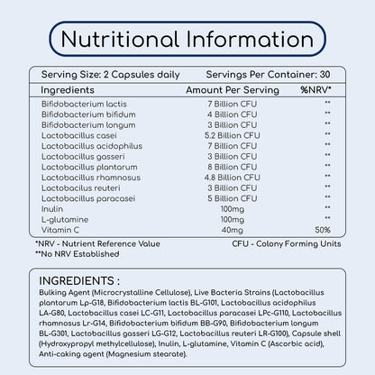 Pro Bio Cultures Complex Prebiotic And Probiotic 60 Vegan Capsules